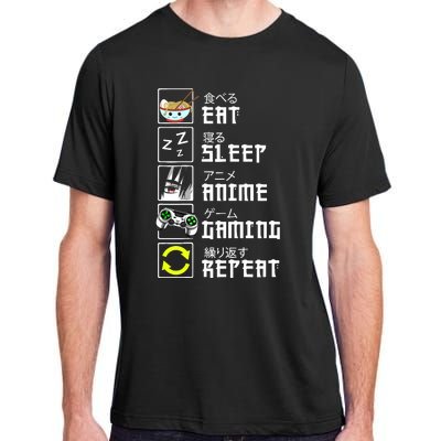 Eat Sleep Anime Gaming Repeat Kawaii Otaku Anime Manga Adult ChromaSoft Performance T-Shirt