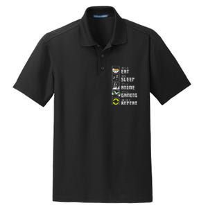 Eat Sleep Anime Gaming Repeat Kawaii Otaku Anime Manga Dry Zone Grid Polo