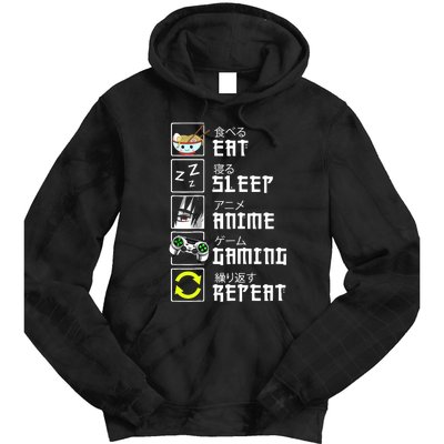 Eat Sleep Anime Gaming Repeat Kawaii Otaku Anime Manga Tie Dye Hoodie