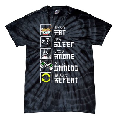 Eat Sleep Anime Gaming Repeat Kawaii Otaku Anime Manga Tie-Dye T-Shirt