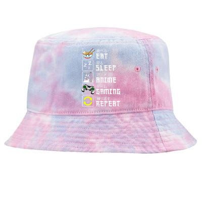 Eat Sleep Anime Gaming Repeat Kawaii Otaku Anime Manga Tie-Dyed Bucket Hat