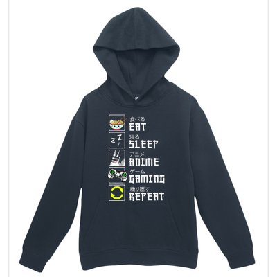 Eat Sleep Anime Gaming Repeat Kawaii Otaku Anime Manga Urban Pullover Hoodie