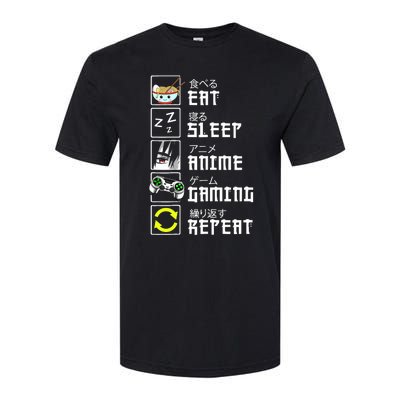 Eat Sleep Anime Gaming Repeat Kawaii Otaku Anime Manga Softstyle CVC T-Shirt