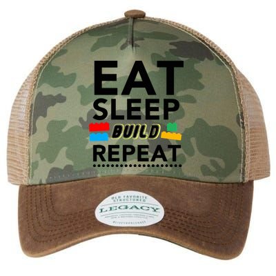 Eat Sleep Build Repeat Building Blocks Bricks Master Builder Legacy Tie Dye Trucker Hat