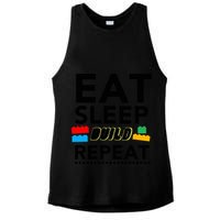 Eat Sleep Build Repeat Building Blocks Bricks Master Builder Ladies PosiCharge Tri-Blend Wicking Tank