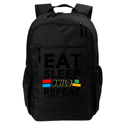 Eat Sleep Build Repeat Building Blocks Bricks Master Builder Daily Commute Backpack