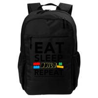 Eat Sleep Build Repeat Building Blocks Bricks Master Builder Daily Commute Backpack