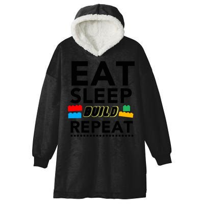 Eat Sleep Build Repeat Building Blocks Bricks Master Builder Hooded Wearable Blanket