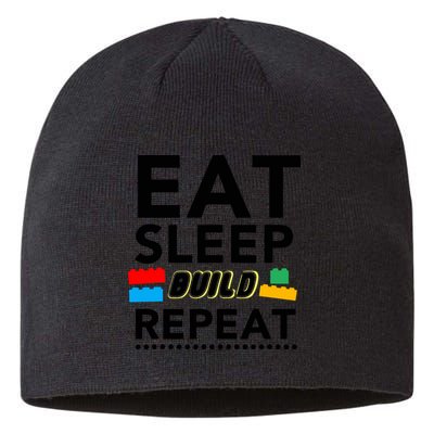 Eat Sleep Build Repeat Building Blocks Bricks Master Builder Sustainable Beanie
