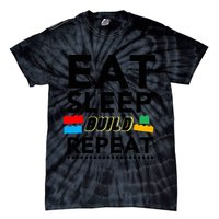Eat Sleep Build Repeat Building Blocks Bricks Master Builder Tie-Dye T-Shirt