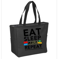 Eat Sleep Build Repeat Building Blocks Bricks Master Builder Zip Tote Bag
