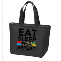 Eat Sleep Build Repeat Building Blocks Bricks Master Builder Zip Tote Bag