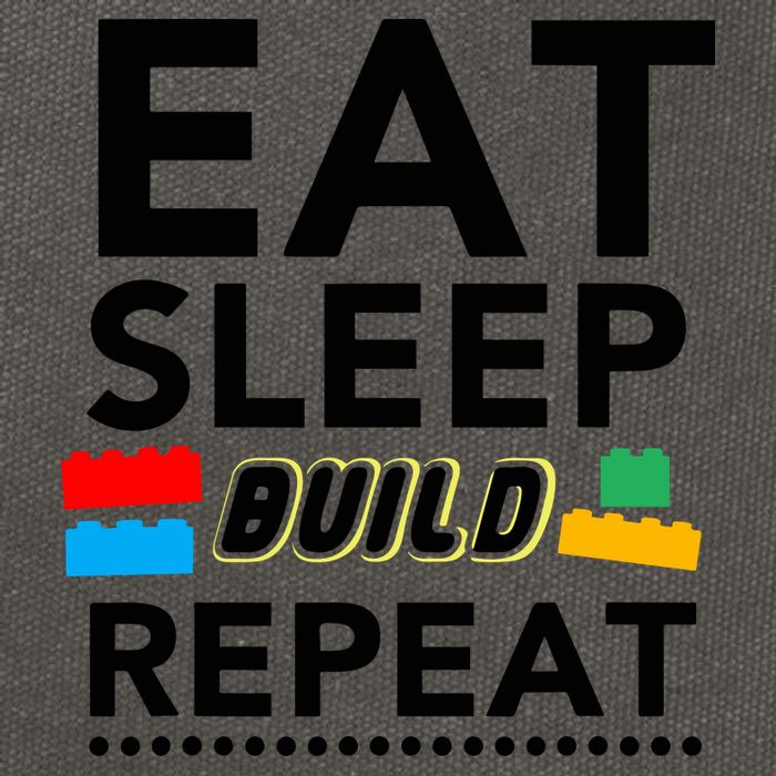 Eat Sleep Build Repeat Building Blocks Bricks Master Builder Cotton Canvas Backpack