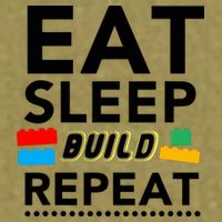 Eat Sleep Build Repeat Building Blocks Bricks Master Builder Garment-Dyed Women's Muscle Tee