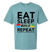 Eat Sleep Build Repeat Building Blocks Bricks Master Builder Sueded Cloud Jersey T-Shirt