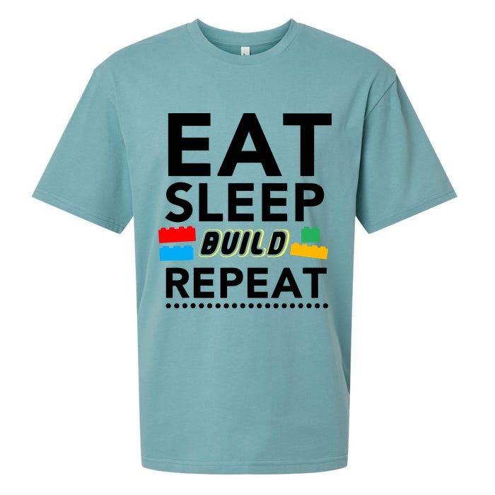 Eat Sleep Build Repeat Building Blocks Bricks Master Builder Sueded Cloud Jersey T-Shirt