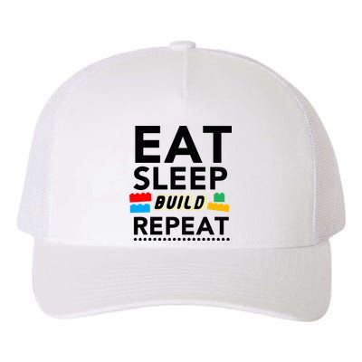 Eat Sleep Build Repeat Building Blocks Bricks Master Builder Yupoong Adult 5-Panel Trucker Hat