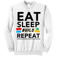 Eat Sleep Build Repeat Building Blocks Bricks Master Builder Sweatshirt