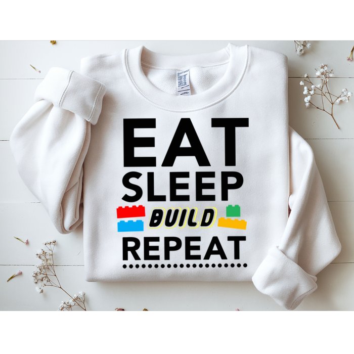 Eat Sleep Build Repeat Building Blocks Bricks Master Builder Sweatshirt