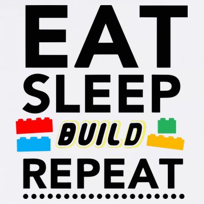 Eat Sleep Build Repeat Building Blocks Bricks Master Builder T-Shirt
