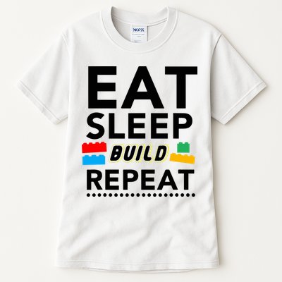Eat Sleep Build Repeat Building Blocks Bricks Master Builder Tall T-Shirt