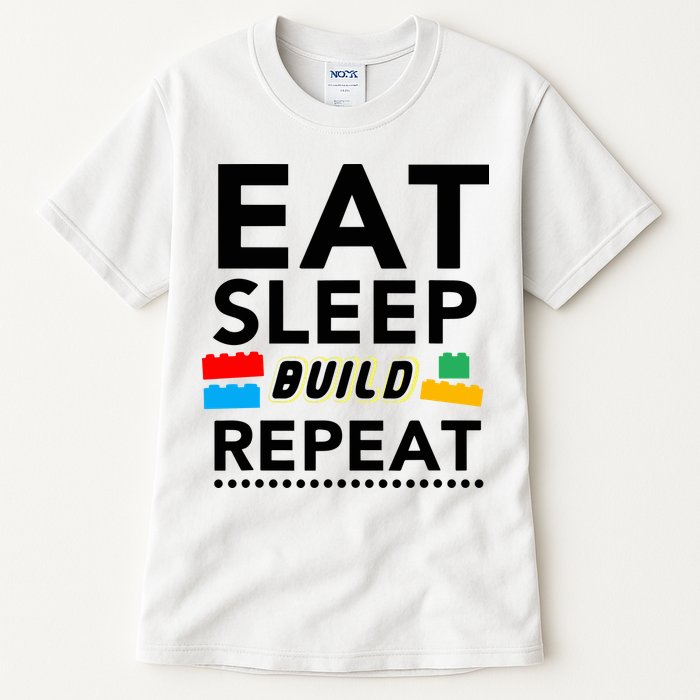 Eat Sleep Build Repeat Building Blocks Bricks Master Builder Tall T-Shirt