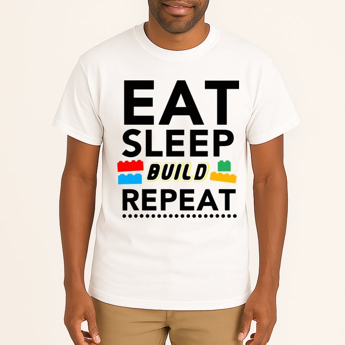 Eat Sleep Build Repeat Building Blocks Bricks Master Builder Tall T-Shirt