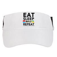Eat Sleep Build Repeat Building Blocks Bricks Master Builder Adult Drive Performance Visor