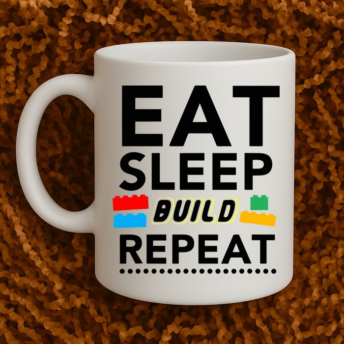 Eat Sleep Build Repeat Building Blocks Bricks Master Builder Mug