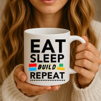 Eat Sleep Build Repeat Building Blocks Bricks Master Builder Mug