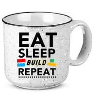 Eat Sleep Build Repeat Building Blocks Bricks Master Builder 15oz Campfire Ceramic Mug