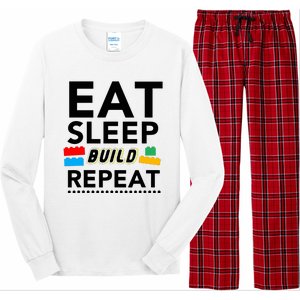 Eat Sleep Build Repeat Building Blocks Bricks Master Builder Long Sleeve Pajama Set