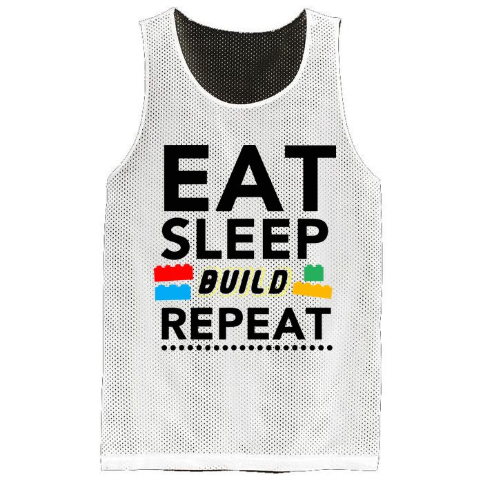 Eat Sleep Build Repeat Building Blocks Bricks Master Builder Mesh Reversible Basketball Jersey Tank