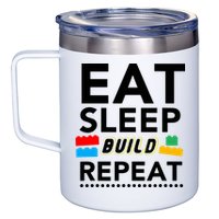 Eat Sleep Build Repeat Building Blocks Bricks Master Builder 12oz Stainless Steel Coffee Mug