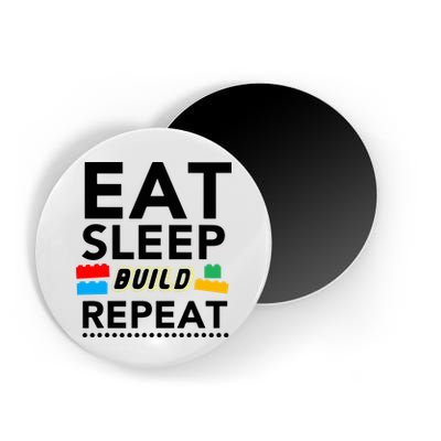Eat Sleep Build Repeat Building Blocks Bricks Master Builder Magnet