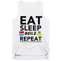 Eat Sleep Build Repeat Building Blocks Bricks Master Builder Tank Top