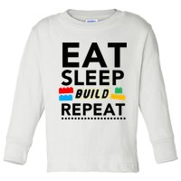 Eat Sleep Build Repeat Building Blocks Bricks Master Builder Toddler Long Sleeve Shirt