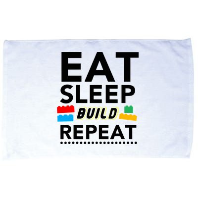 Eat Sleep Build Repeat Building Blocks Bricks Master Builder Microfiber Hand Towel