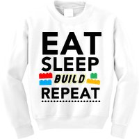 Eat Sleep Build Repeat Building Blocks Bricks Master Builder Kids Sweatshirt