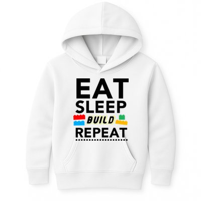 Eat Sleep Build Repeat Building Blocks Bricks Master Builder Kids Hoodie
