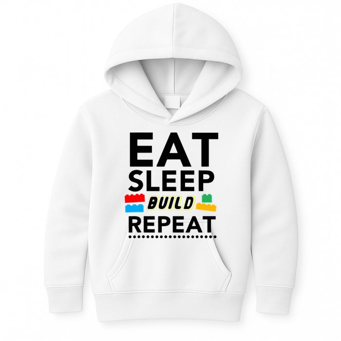 Eat Sleep Build Repeat Building Blocks Bricks Master Builder Kids Hoodie