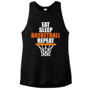 Eat. Sleep. Basketball. Repeat, For Basketball Fans Ladies PosiCharge Tri-Blend Wicking Tank