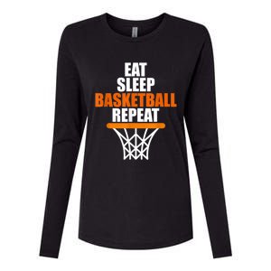 Eat. Sleep. Basketball. Repeat, For Basketball Fans Womens Cotton Relaxed Long Sleeve T-Shirt