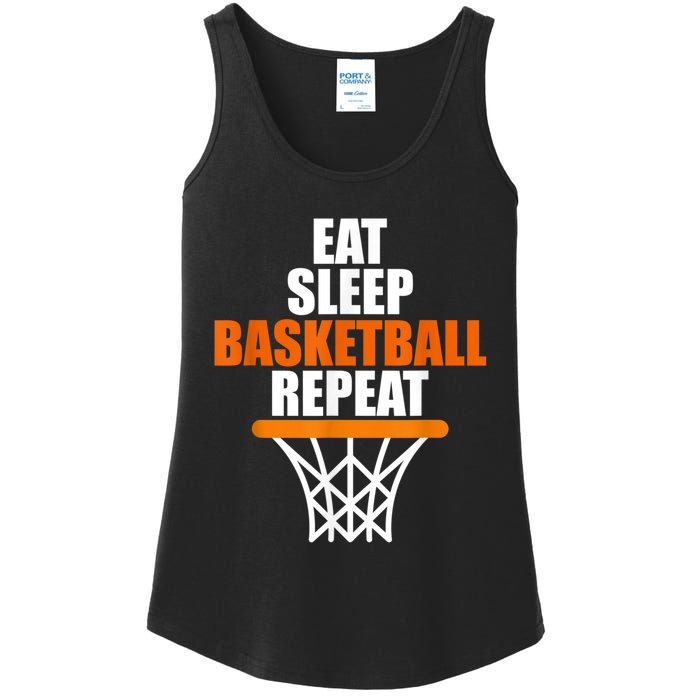 Eat. Sleep. Basketball. Repeat, For Basketball Fans Ladies Essential Tank