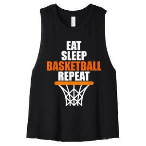 Eat. Sleep. Basketball. Repeat, For Basketball Fans Women's Racerback Cropped Tank