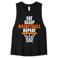 Eat. Sleep. Basketball. Repeat, For Basketball Fans Women's Racerback Cropped Tank