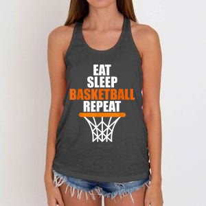 Eat. Sleep. Basketball. Repeat, For Basketball Fans Women's Knotted Racerback Tank