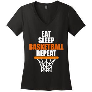 Eat. Sleep. Basketball. Repeat, For Basketball Fans Women's V-Neck T-Shirt