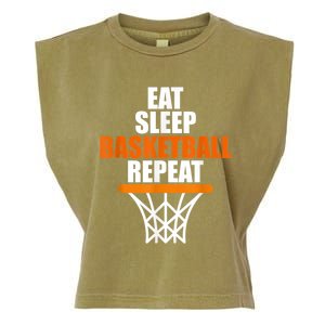 Eat. Sleep. Basketball. Repeat, For Basketball Fans Garment-Dyed Women's Muscle Tee