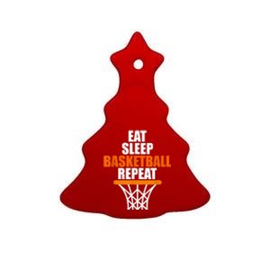 Eat. Sleep. Basketball. Repeat, For Basketball Fans Ceramic Tree Ornament